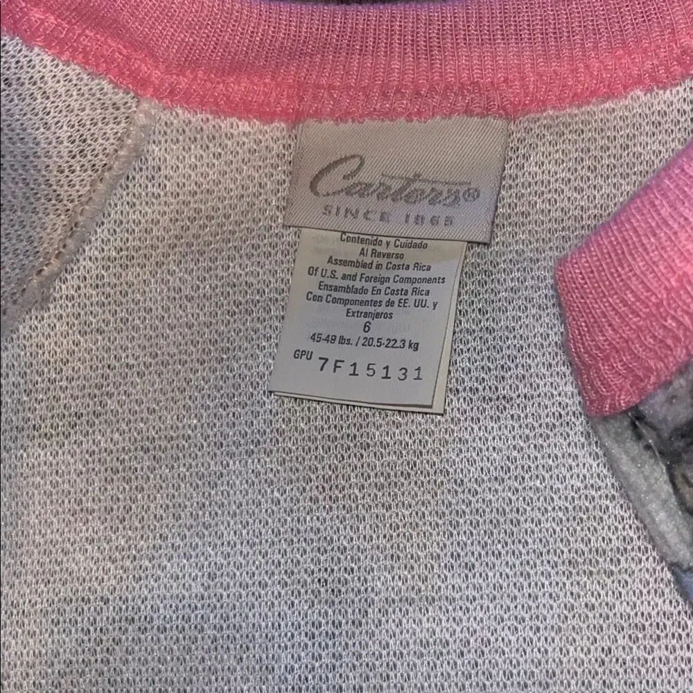 VINTAGE Carter's Cozy Footie Pajama - Pink and Blue NWT Size 6